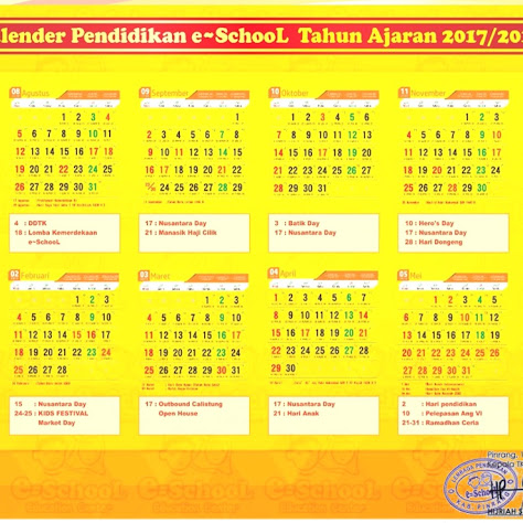 Kalender Pendidikan Lembaga pendidikan e~SchooL 2017/2018