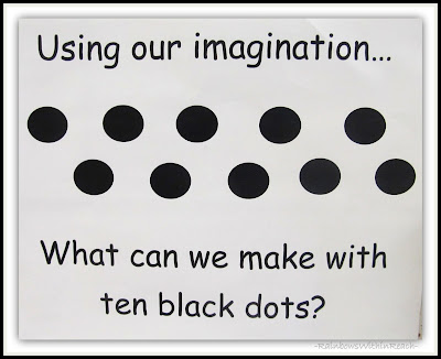 photo of: Using Our Imagination What can We Make with 10 Black Dots? RainbowsWithinReach