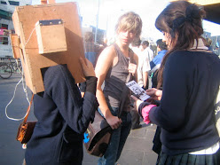 Handing Out Blog flyers