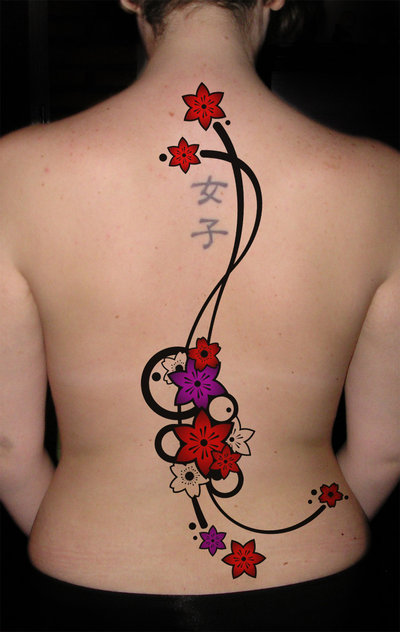 japanese tattoo sleeve design or girl