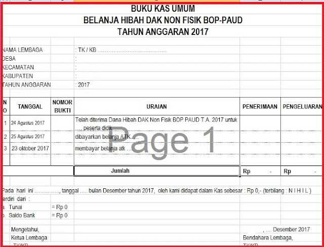 Contoh Laporan Bop Paud 2021 Terbaru