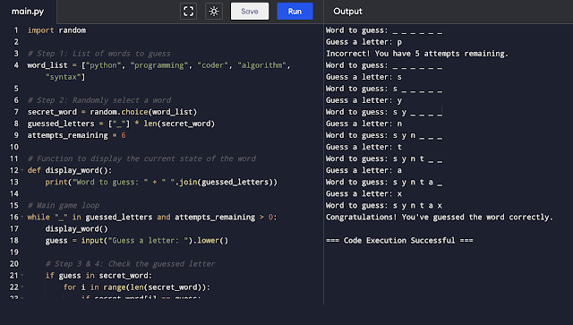 Word Guessing Game in Python