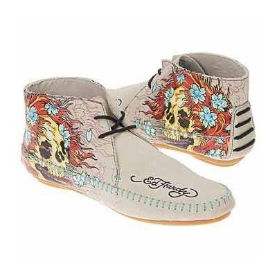 ED HARDY by Christian Audigier Wildskins Womens Moccasins Fringe Mocs Tattoo