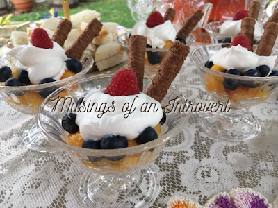 Fruit Cocktails with heavy whipping cream and twills