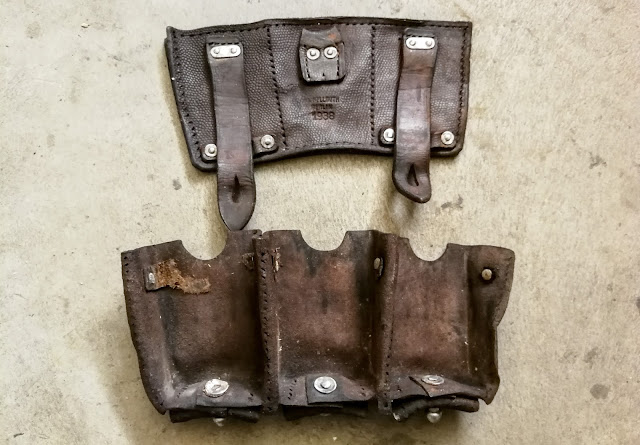 restauro giberna mauser k98 cartdrige bag pouch restoration cuoio leather