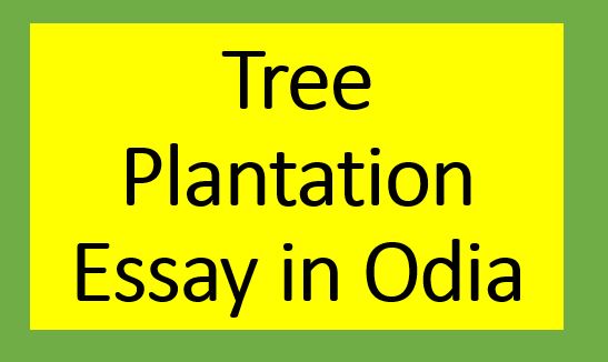 Tree Plantation Essay in Odia