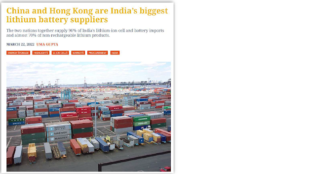 china and hongkon are indian biggest lithium battery supplier