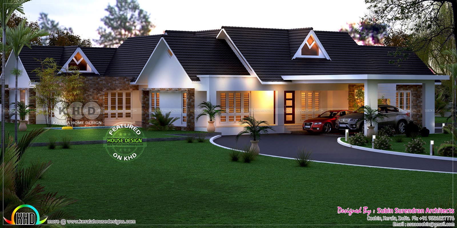  3d  house  plan  elevation  Kerala home  design  and floor plans 