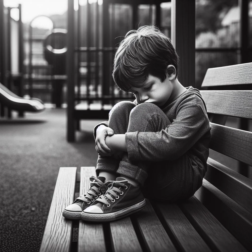 صورة حزينة لطفل حزين جداً