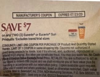 $7/2 Eucerin Coupon from "SAVE" insert week of 7/9/23