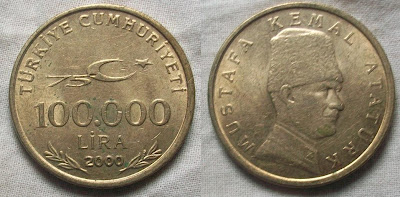 turkey 100000 lira 2000