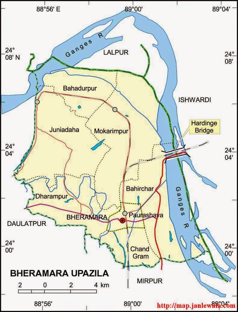 bheramara upazila map of bangladesh