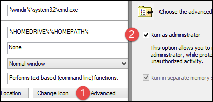 Run as admin
