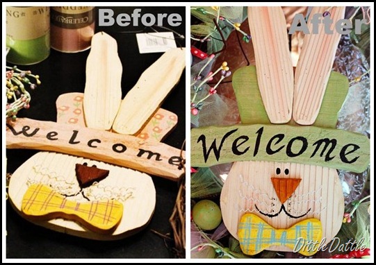 Painted Bunny- Before and after