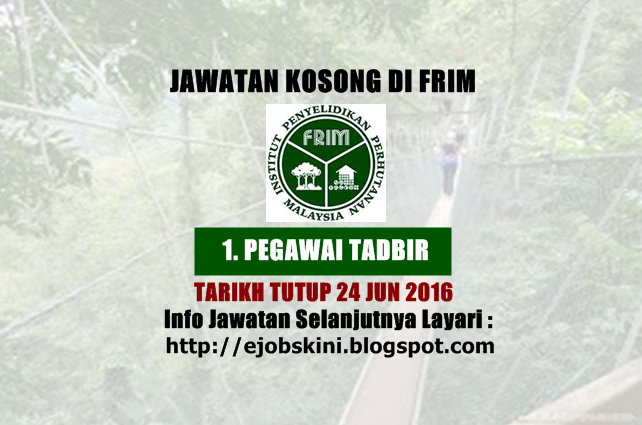 jawatan kosong di frim jun 2016