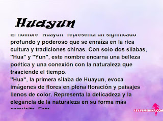 significado del nombre Huayun