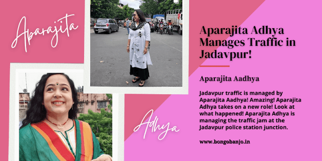 Aparajita Adhya Manages Traffic in Jadavpur