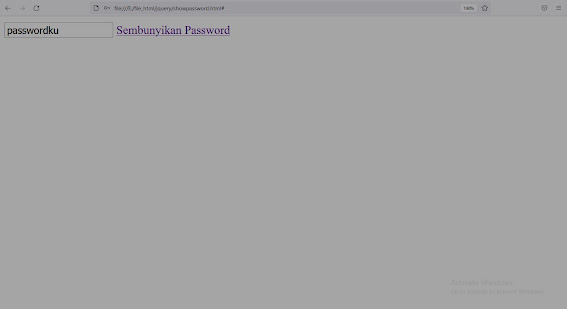 output show password jquery