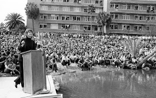 Jane Fonda giving anti-war speech at University of Florida in 1971