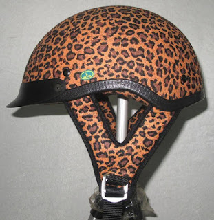 Leopard Fabric Motorcycle Helmet