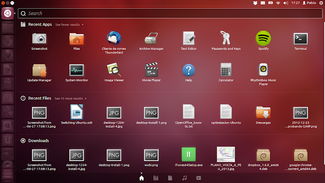 Apariencia del lanzador de aplicaciones de Ubuntu 12.04