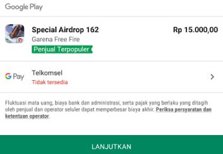 Cara beli Special Airdrop Free Fire dengan Pulsa Telkomsel