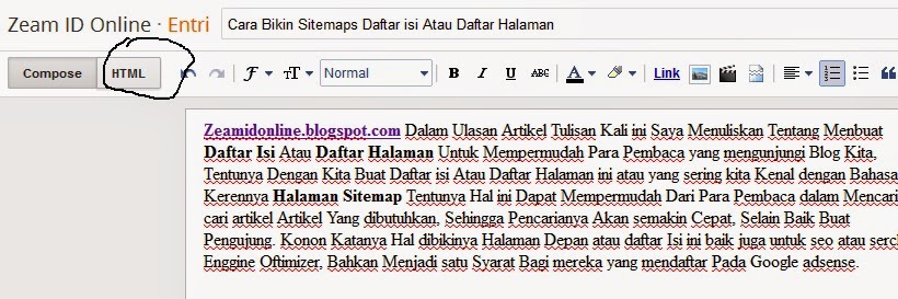 Cara Bikin Sitemaps Daftar isi Atau Daftar Halaman