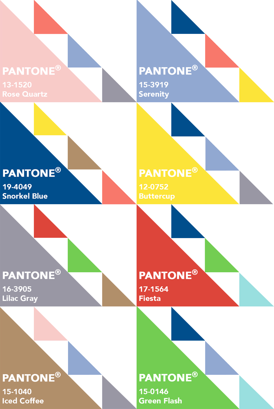 Pantone, combinaisons des couleurs Printemps 2016