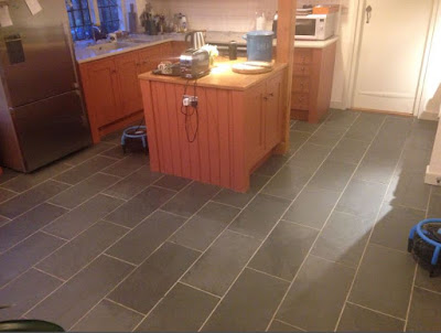 Finished slate floor