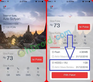 cara cek kuota hooq telkomsel simpati via MyTelkomsel App