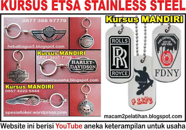 KURSUS : Gantungan kunci, FiberGlass, Hotprint, Etsa stainless & aneka