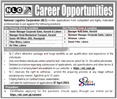 National Logistics Corporation NLC Vacancies  2024