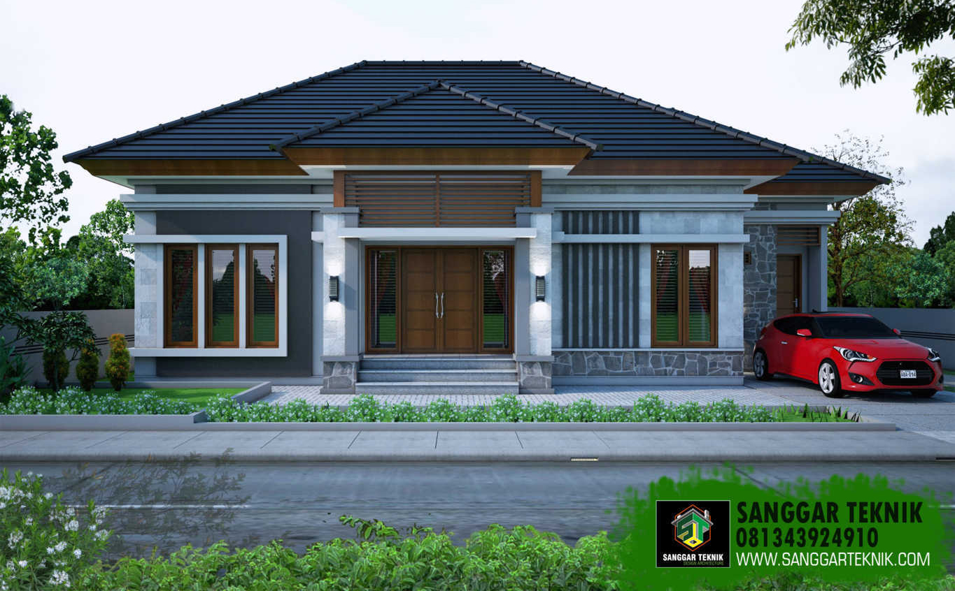  GAMBAR  RUMAH  BALI  MODERN  1 LANTAI 12 x 15 SANGGAR TEKNIK