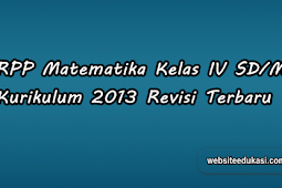 RPP Matematika Kelas 4 SD/MI Kurikulum 2013 Revisi 2019