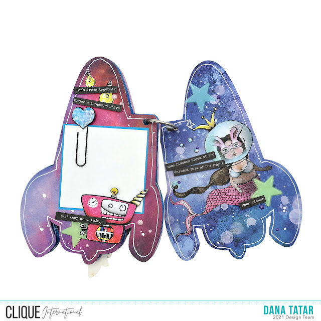 Whimsical P13 Rocket Mini Album Embellished with Products from Studio Light and Art by Marlene