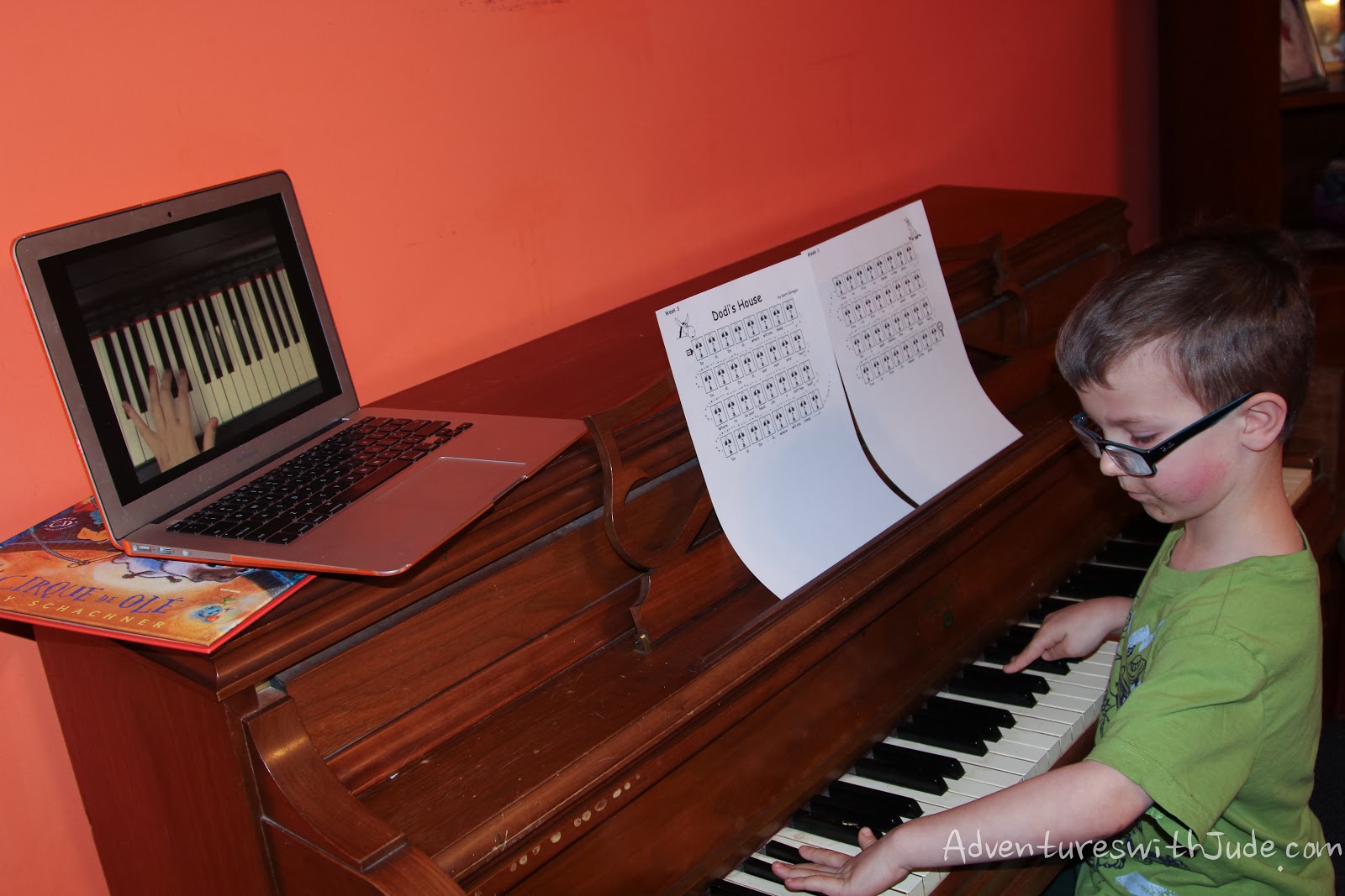 learning to play the piano that has been in the family for four generations