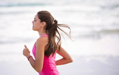 A woman running