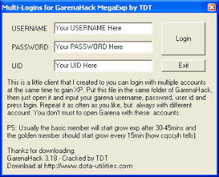 Garena Mega Exp Hack 2013