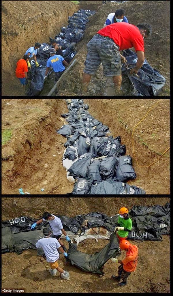 Lihat proses menguburkan mangsa taufan haiyan