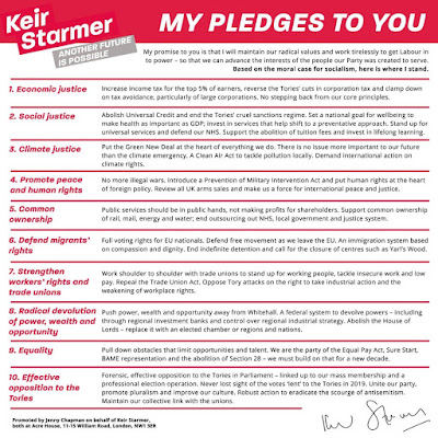 Keir Starmer's pledges - click to enlarge