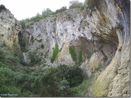 Barranco donde se encuentra la Cova foradá