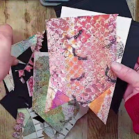 Quick Gelli prints ideas using oxide inks to create Halloween inspired backgrounds by Lou Sims