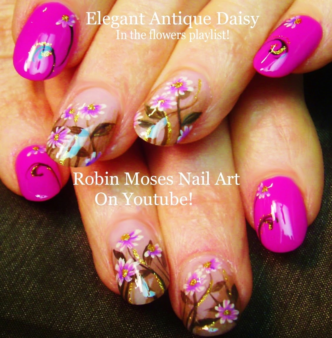 Nail Art Tutorial | Spring Flower Nails | Vintage Daisy Nail Design HD ...