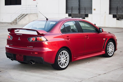 2010 Mitsubishi Lancer Evolution GSR Rear Angle View