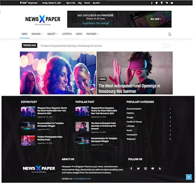 Newspaper Blogger Template Download Free