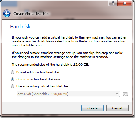 ASMCA Disk Groups Hard Disk