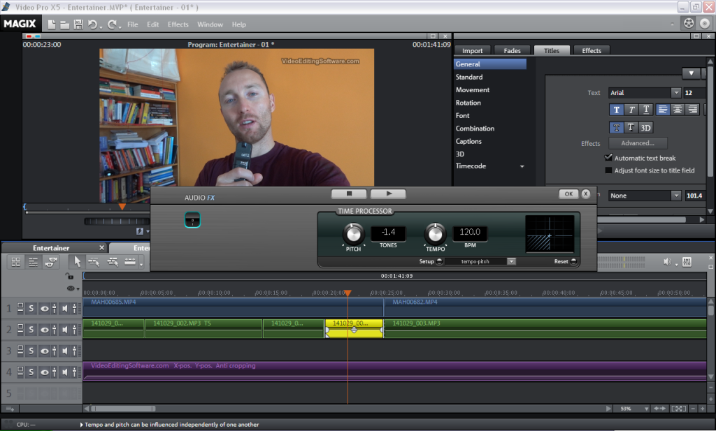 Audio FX in Magix - High Pitch and Low Pitch Voice