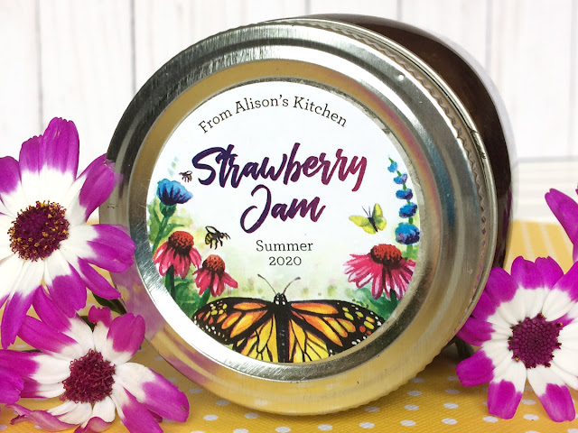 Custom Watercolor Butterfly canning jar labels