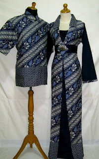 Batik sarimbit gamis biru 