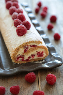 gâteau roulé , facile , framboises, vanille , noel 